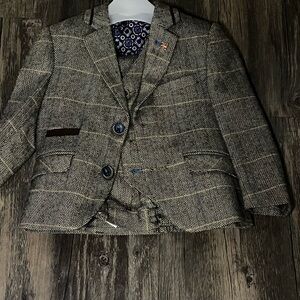 Children Salon Cavani toddler boy tweed 3 piece suit